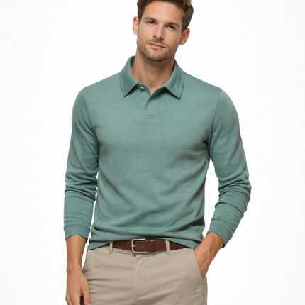 Herre Polo Skjorte med Broderi – Klassisk Krage & Luksuriøs Golfstil