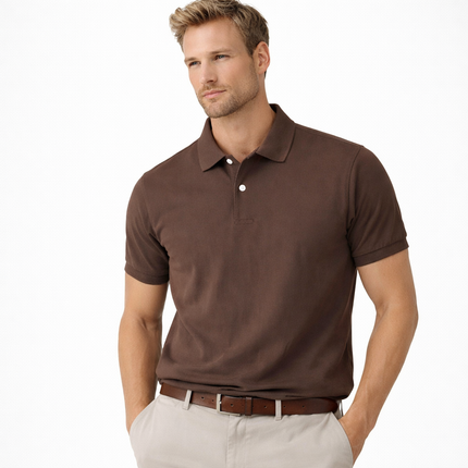 Retro Casual Polo T-skjorte til Herre – 100% Bomull, Kortermet Sommerstil