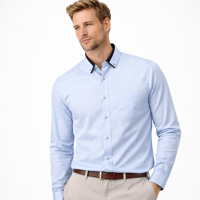 Formell Herreskjorte med Lange Ermer – Perfekt for Bryllup og Fest, Tilgjengelig i Store Størrelser (Opp til 14XL)