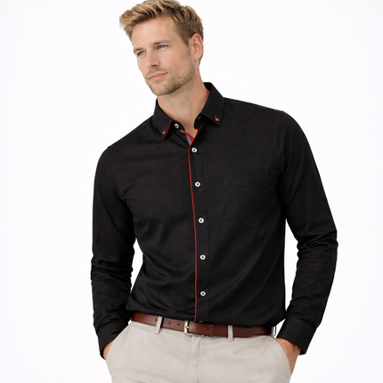 Formell Herreskjorte med Lange Ermer – Perfekt for Bryllup og Fest, Tilgjengelig i Store Størrelser (Opp til 14XL)