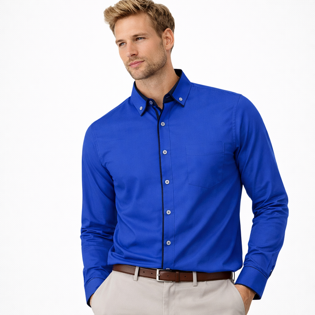 Formell Herreskjorte med Lange Ermer – Perfekt for Bryllup og Fest, Tilgjengelig i Store Størrelser (Opp til 14XL)