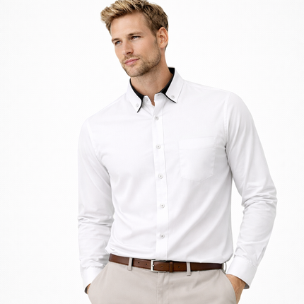 Formell Herreskjorte med Lange Ermer – Perfekt for Bryllup og Fest, Tilgjengelig i Store Størrelser (Opp til 14XL)