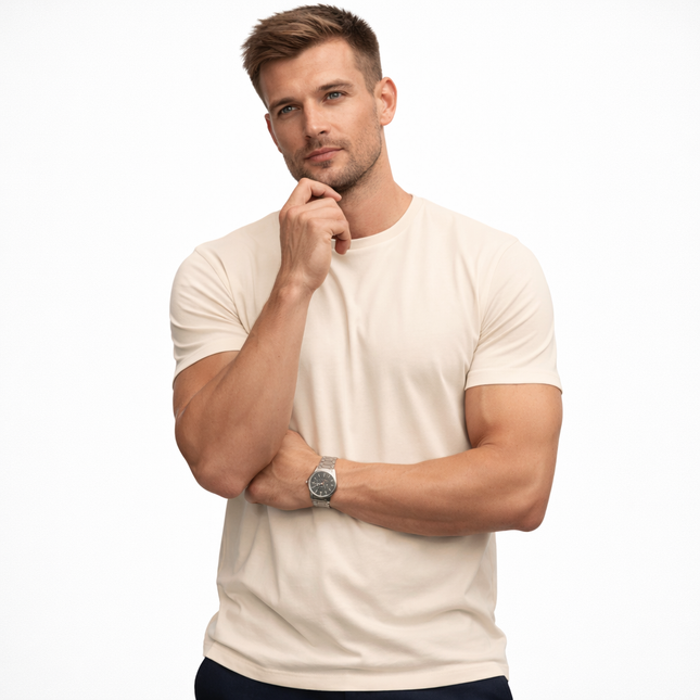 Oversized T-skjorte for Herre – Streetwear i Bomull med Print, Kort Erm og Løs Passform