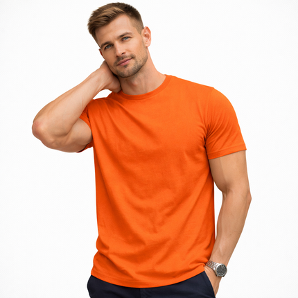 Klassisk bomulls T-skjorte for herre – ensfarget, myk og behagelig