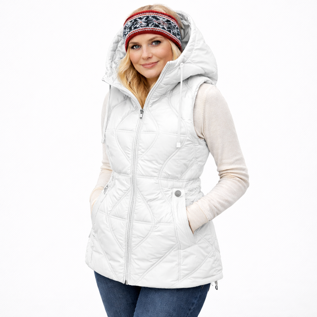 Kort, vattert damevest – tykk og varm koreanskinspirert vintervest til høst og vinter