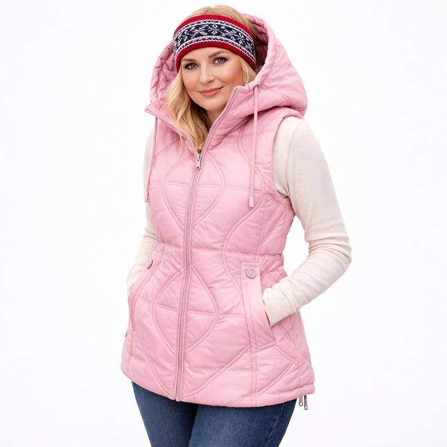 Kort, vattert damevest – tykk og varm koreanskinspirert vintervest til høst og vinter