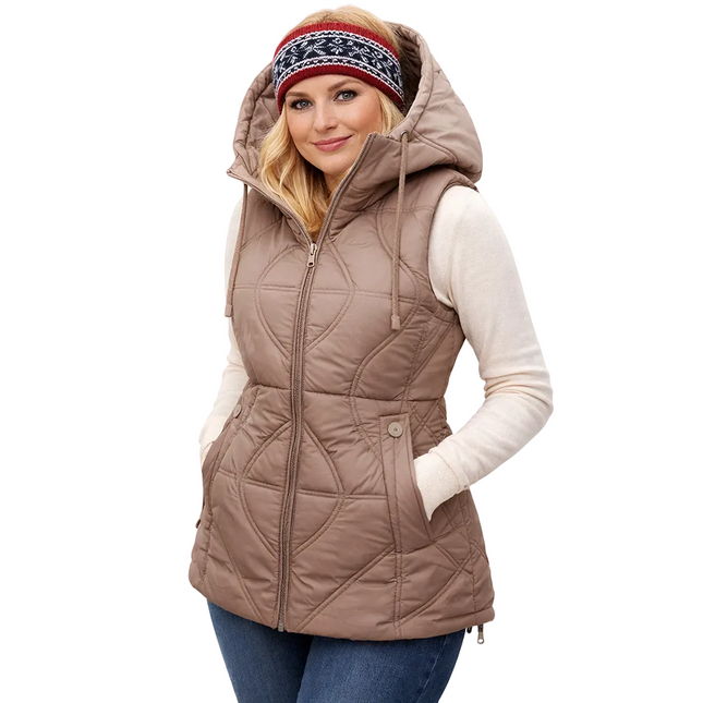 Kort, vattert damevest – tykk og varm koreanskinspirert vintervest til høst og vinter