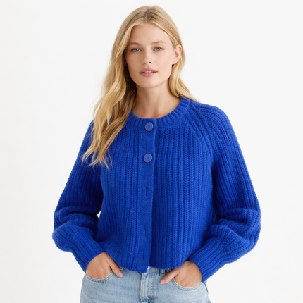 Y2K-Inspirert Strikkegenser for Kvinner – Løs Cardigan med Knapper | Myk og Trendy Genser til Høst og Vinter