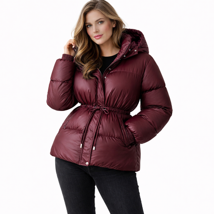 Varm Hettejakke for Dame – Tykk Bomullsjakke med Snøring og Glidelås | Løs Passform til Høst og Vinter 2025