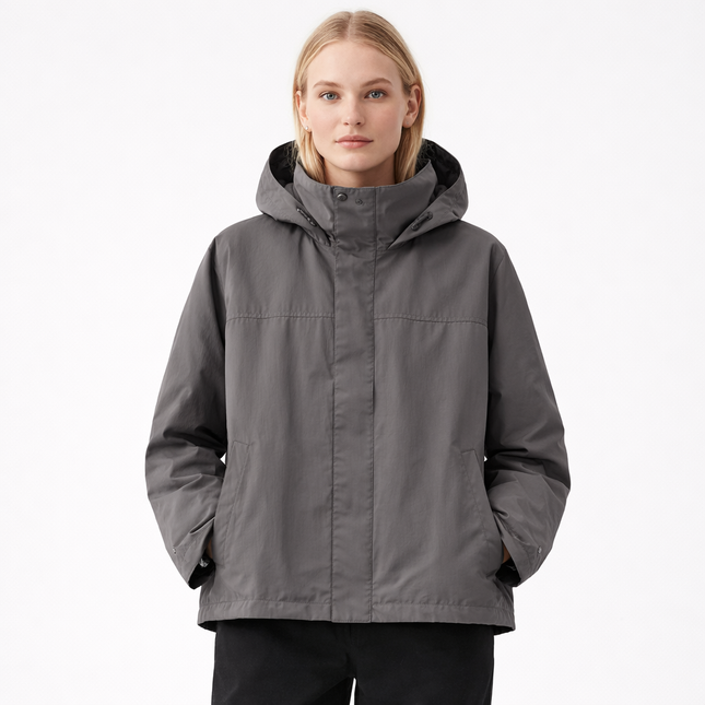 Vanntett Vindjakke for Dame – Lett Jakke med Hette & Høy Krage | Perfekt til Friluft & Hverdag