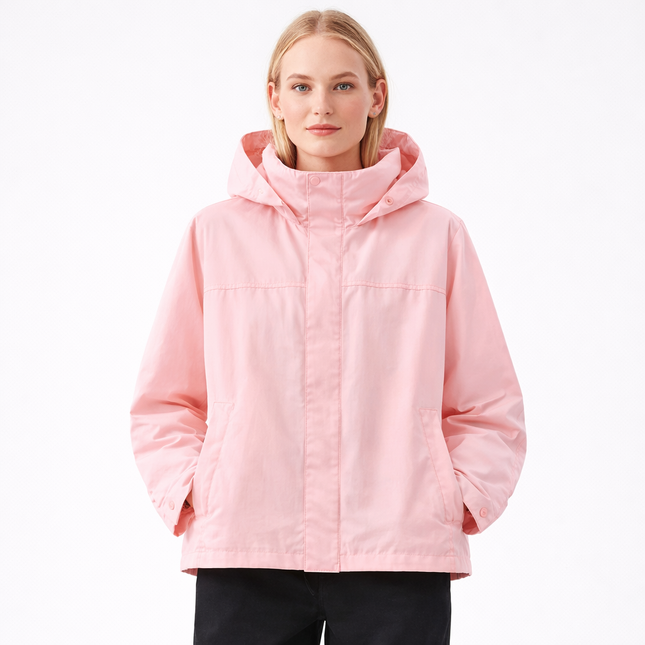 Vanntett Vindjakke for Dame – Lett Jakke med Hette & Høy Krage | Perfekt til Friluft & Hverdag