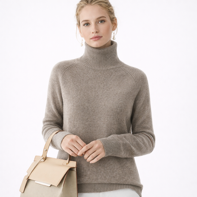 Høyhalset Strikkegenser for Kvinner – Tykk, Myk og Varm Genser | Klassisk Koreansk Stil til Høst og Vinter