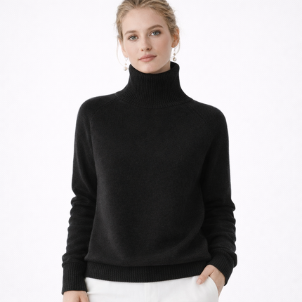 Høyhalset Strikkegenser for Kvinner – Tykk, Myk og Varm Genser | Klassisk Koreansk Stil til Høst og Vinter