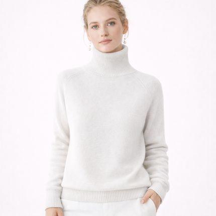 Høyhalset Strikkegenser for Kvinner – Tykk, Myk og Varm Genser | Klassisk Koreansk Stil til Høst og Vinter