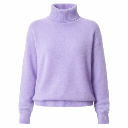 Damegenser i 100% Kasjmir & Mink – Tykk, Varm & Eksklusiv Strikkegenser med Høy Hals | Plus Size