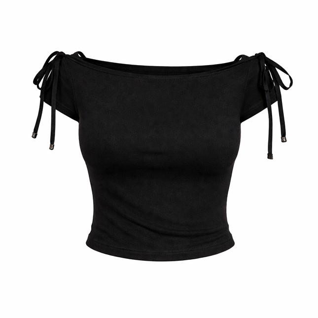 Sommerlig Off-Shoulder Crop Top – Sexy & Trendy med Snøring