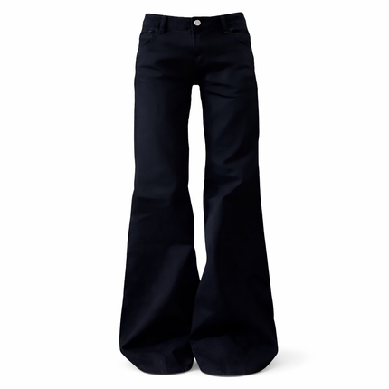 Baggy Vintage Jeans i Svart Denim – Høyt Liv, Vasket Retrostil | Unisex Streetwear & Minimalistisk Y2K Look