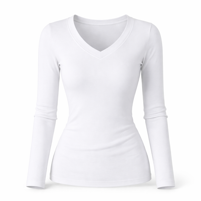 Damegenser med V-hals – Ensfarget, Langermet & Chic Design | Høst/Vinter