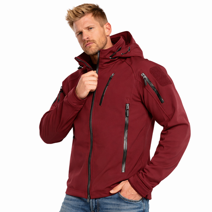 Softshell Jakke med Hette – Vanntett & Vindtett | Varm Fleecefôret Herrejakke til Tur & Hverdag