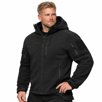 Herre Fleecejakke med Hette – Varm & Vindbeskyttende | Full-Zip Ytterjakke til Vår & Vinter