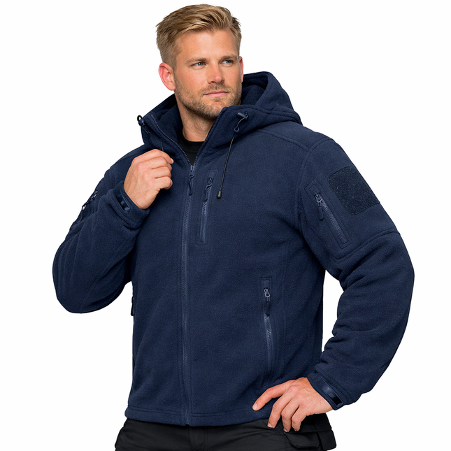 Herre Fleecejakke med Hette – Varm & Vindbeskyttende | Full-Zip Ytterjakke til Vår & Vinter