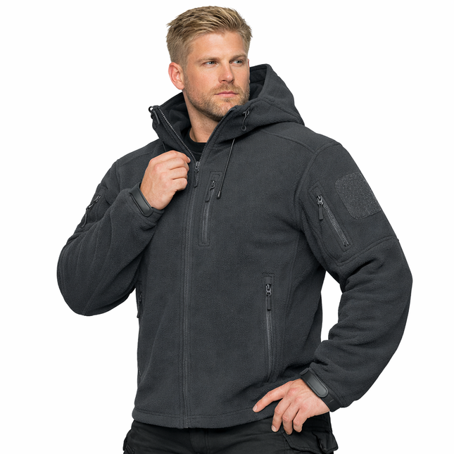 Herre Fleecejakke med Hette – Varm & Vindbeskyttende | Full-Zip Ytterjakke til Vår & Vinter