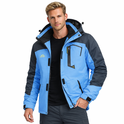 Herre Skijakke – Vanntett & Varm Parkas med Hette | Tykk Vinterjakke til Snø & Kulde