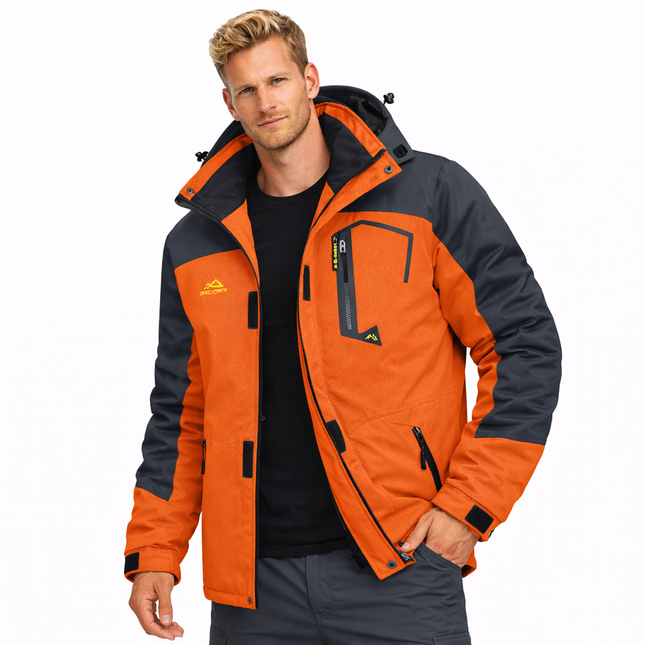 Herre Skijakke – Vanntett & Varm Parkas med Hette | Tykk Vinterjakke til Snø & Kulde