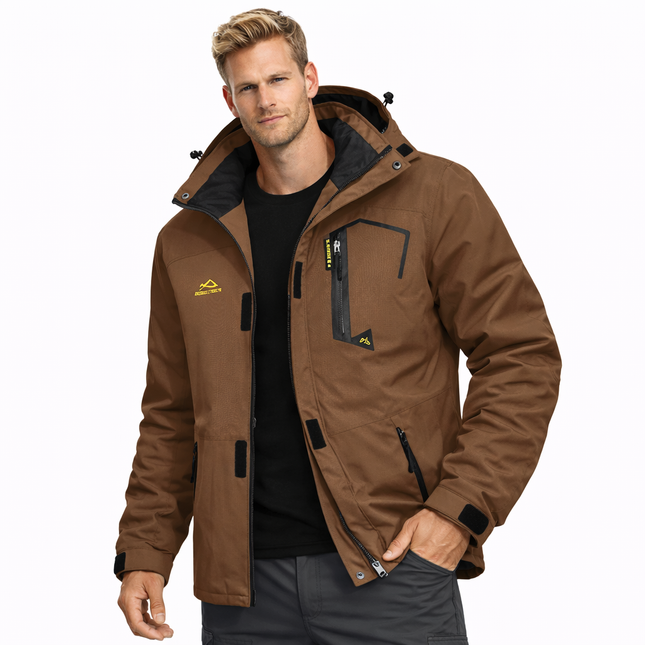Herre Skijakke – Vanntett & Varm Parkas med Hette | Tykk Vinterjakke til Snø & Kulde