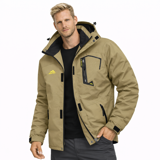 Herre Skijakke – Vanntett & Varm Parkas med Hette | Tykk Vinterjakke til Snø & Kulde