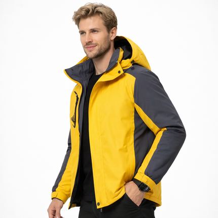 Herre Skijakke – Vanntett & Varm Parkas med Hette | Varm Vinterjakke for Snø & Kulde