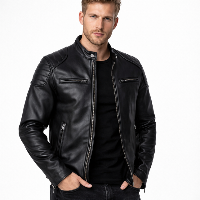 Vintage Skinnjakke for Menn i Ekte Kuslær – Rødbrun Slim Fit Jakke | Myk, Eksklusiv og Tidløs Høstjakke