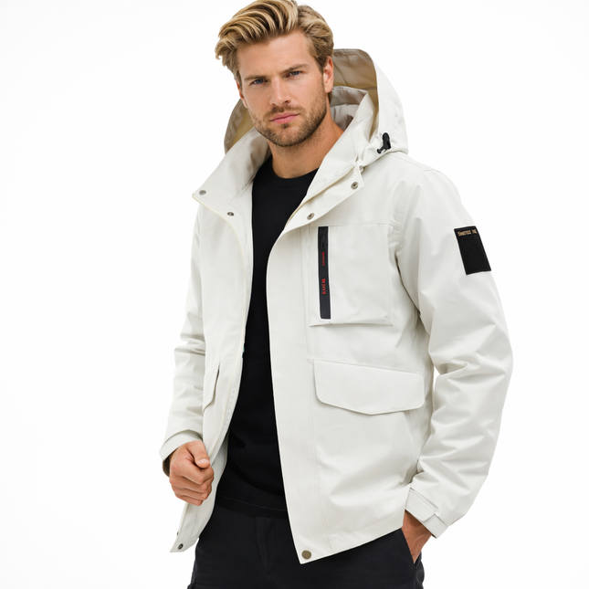 Utendørsjakke for Menn i Store Størrelser (Opptil 8XL) – Vanntett og Vindtett Hettejakke | Perfekt til Tur, Arbeid og Reise