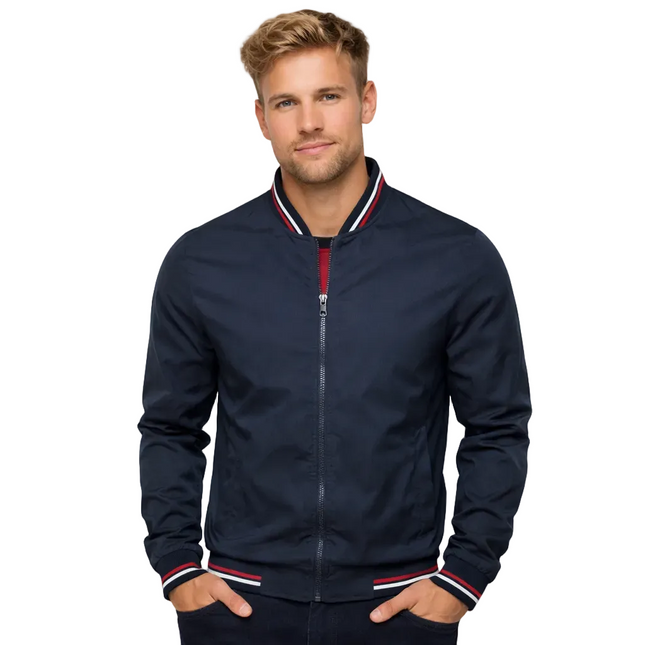 Herre Bomberjakke – Slim Fit Baseball-jakke | Svart & Casual vår/sommer/høst