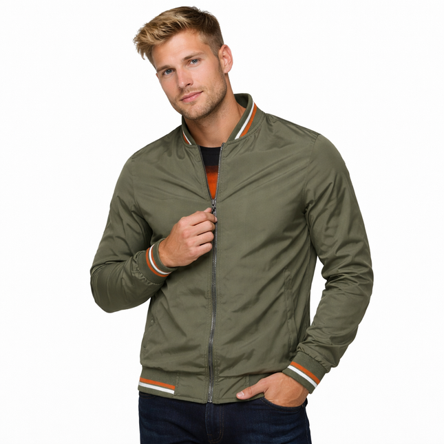 Herre Bomberjakke – Slim Fit Baseball-jakke | Svart & Casual vår/sommer/høst