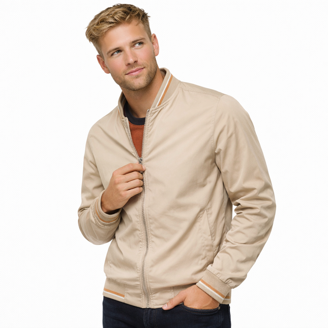 Herre Bomberjakke – Slim Fit Baseball-jakke | Svart & Casual vår/sommer/høst