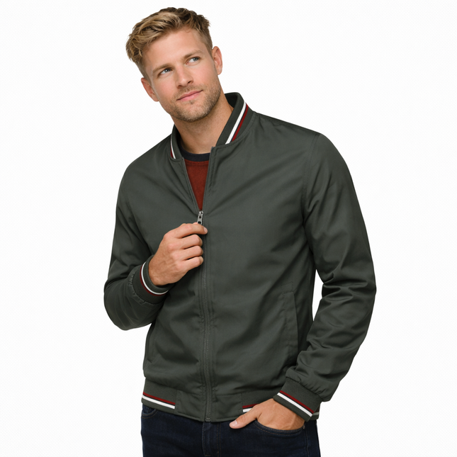 Herre Bomberjakke – Slim Fit Baseball-jakke | Svart & Casual vår/sommer/høst