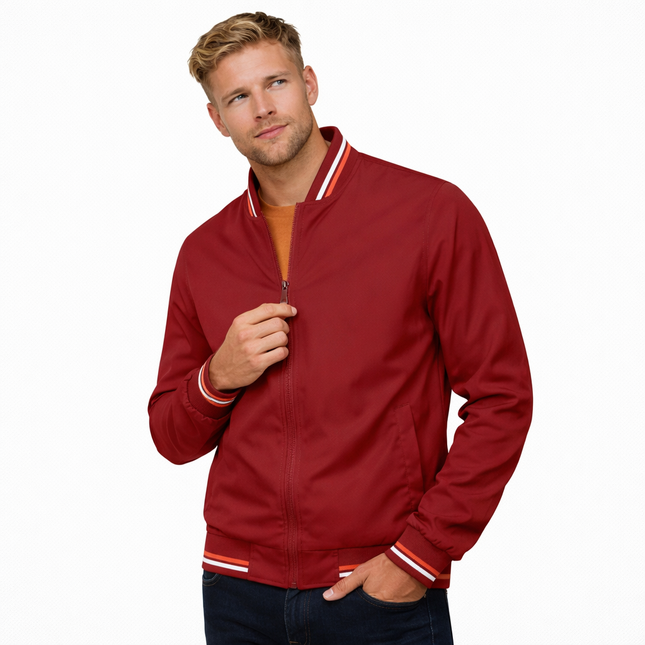 Herre Bomberjakke – Slim Fit Baseball-jakke | Svart & Casual vår/sommer/høst