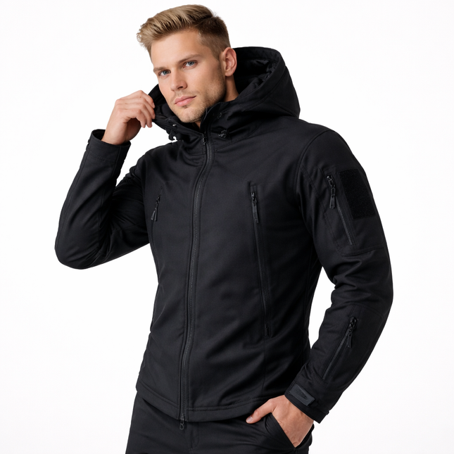 Softshell Taktisk Jakke – Vanntett & Vindtett med Fleecefor | Herre Camouflage Hettejakke til Jakt & Friluft