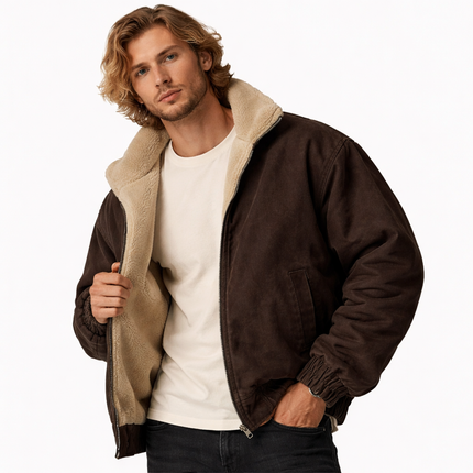 Japansk Vintage Polarfleece Jakke – Herre Vinterjakke | Løs Passform & Streetwear Stil