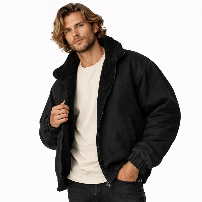 Japansk Vintage Polarfleece Jakke – Herre Vinterjakke | Løs Passform & Streetwear Stil