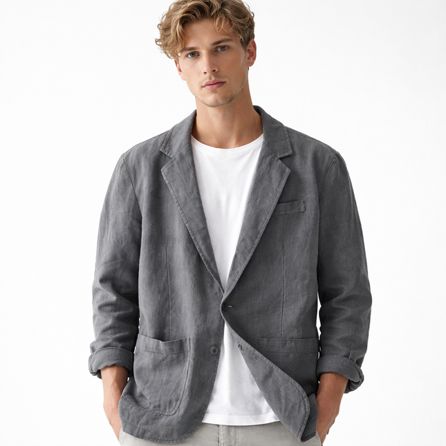 Lett Sommerblazer for Herre i Lin og Bomull – Pustende & Elegant Jakke til Business og Casual Bruk