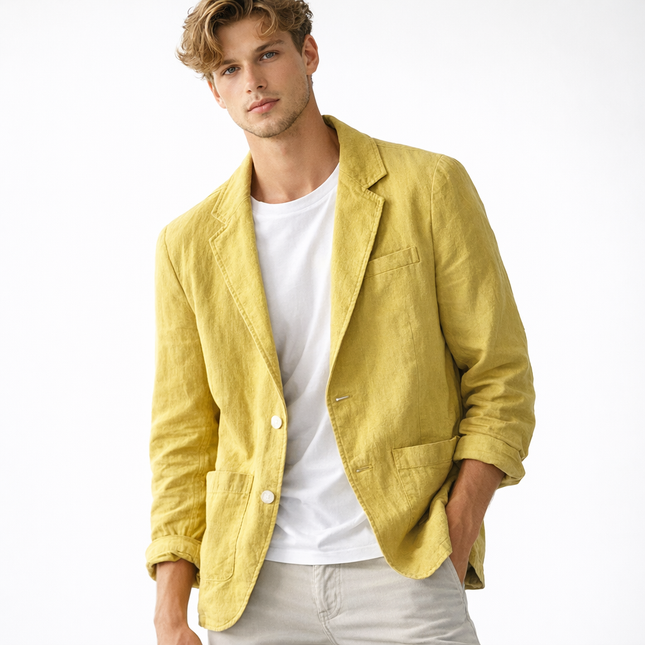 Lett Sommerblazer for Herre i Lin og Bomull – Pustende & Elegant Jakke til Business og Casual Bruk