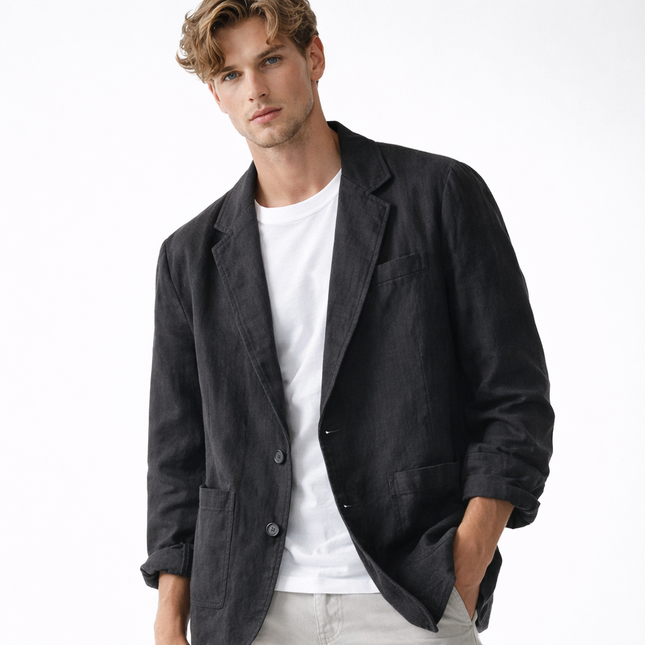 Lett Sommerblazer for Herre i Lin og Bomull – Pustende & Elegant Jakke til Business og Casual Bruk
