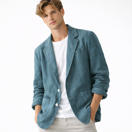 Lett Sommerblazer for Herre i Lin og Bomull – Pustende & Elegant Jakke til Business og Casual Bruk