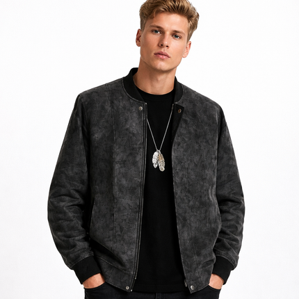 Herrejakke und Semsket Skinn – Retro Bomber mit Baseballschläger | Slim Fit und Streetwear