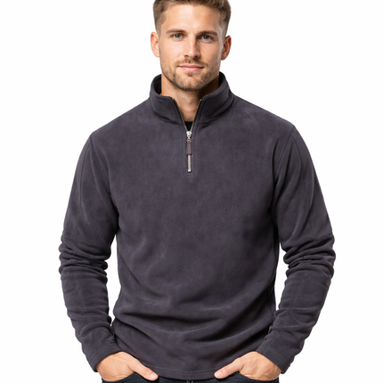 Tykk og varm herre-fleece – halv glidelås, softshell-look til tur og hverdag