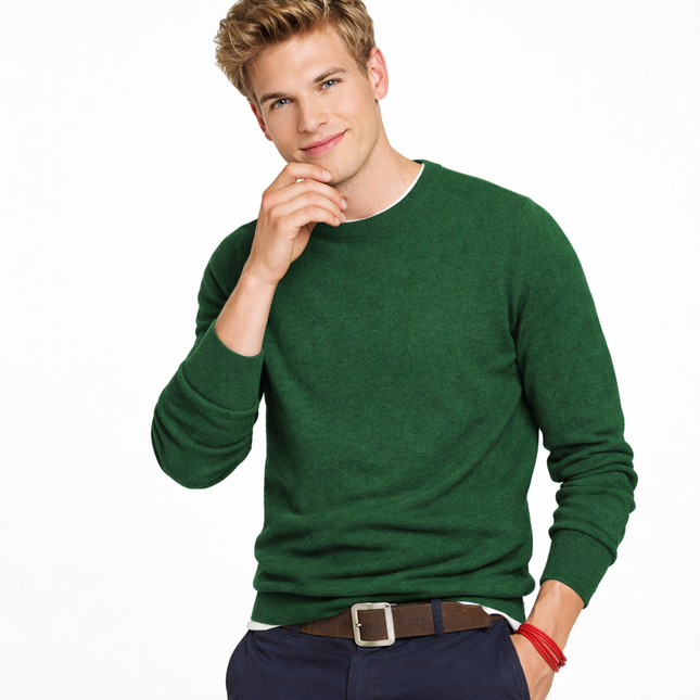 Klassisk Herregenser i 100 % Bomull – Strikket Pullover i Store Størrelser (opptil 5XL) | Varm og Myk Genser til Høst og Vinter