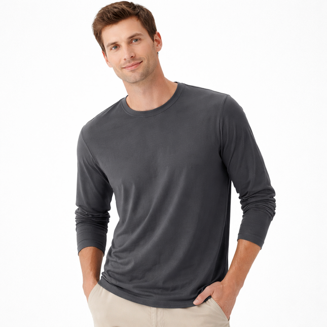 Klassisk Herre T-skjorte i 100 % Bomull – Myk og Komfortabel Basic Topp | Casual Hverdagsplagg i Store Størrelser (opptil 5XL)