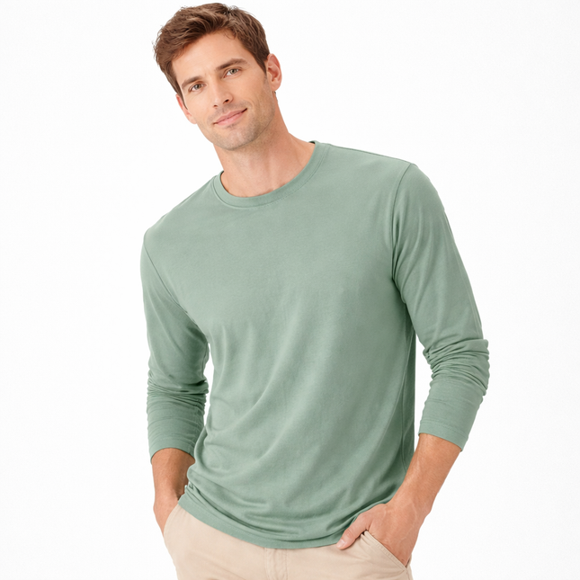 Klassisk Herre T-skjorte i 100 % Bomull – Myk og Komfortabel Basic Topp | Casual Hverdagsplagg i Store Størrelser (opptil 5XL)